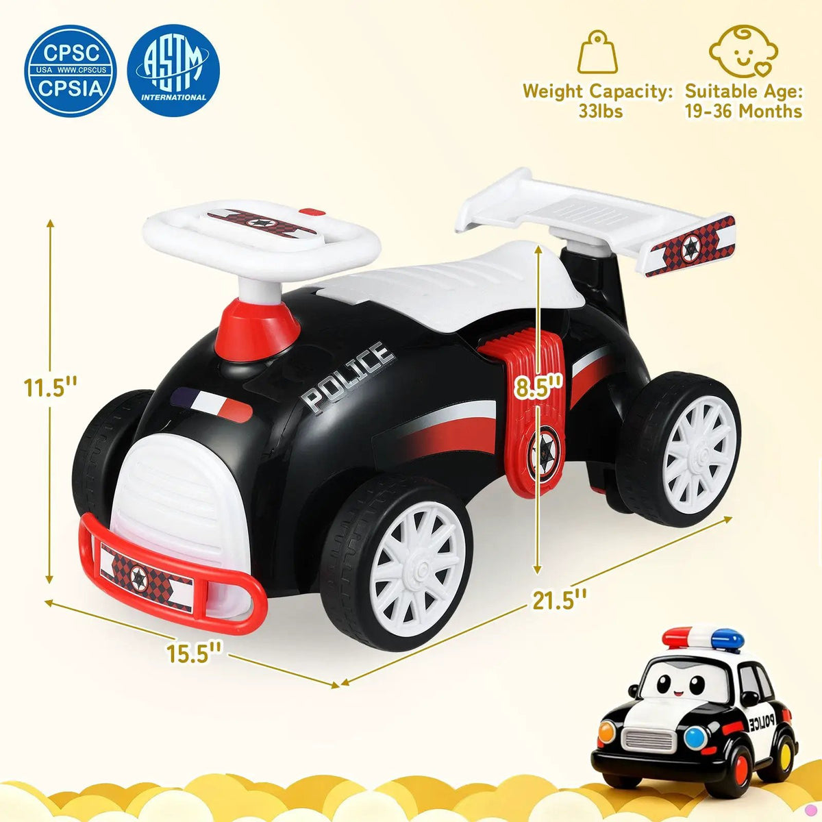Kids Ride On Car Sliding Toy with Music and Under-Seat Storage, photo 12 of 24