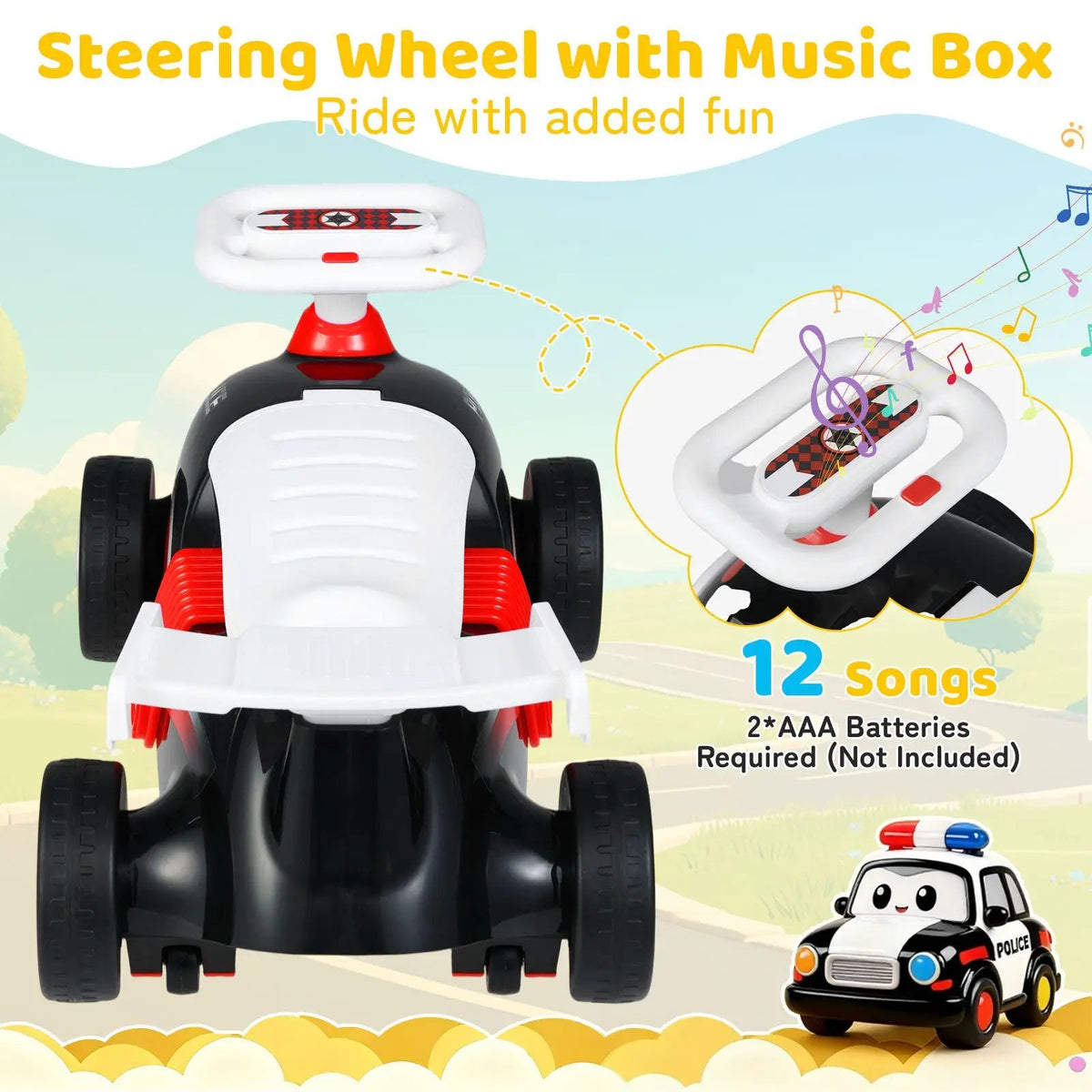 Kids Ride On Car Sliding Toy with Music and Under-Seat Storage, photo 16 of 24