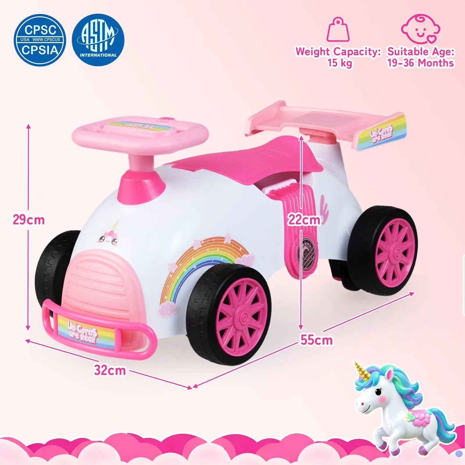 Kids Ride On Car Sliding Toy with Music and Under-Seat Storage by DirectDeals