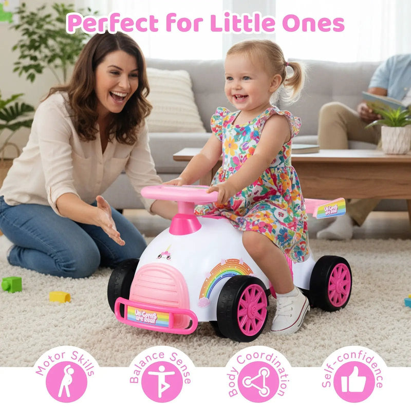 Kids Ride On Car Sliding Toy with Music and Under-Seat Storage by DirectDeals