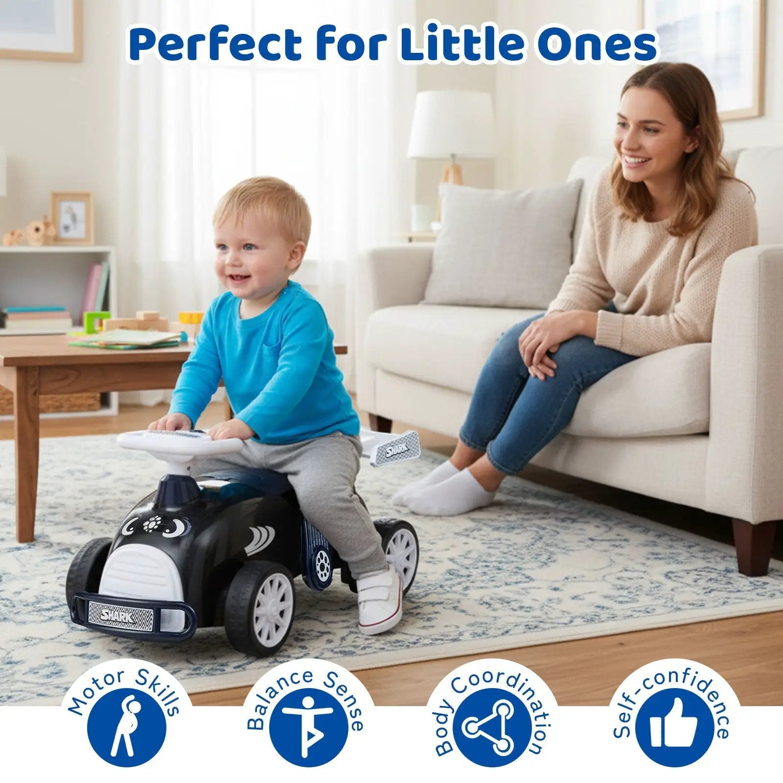 Kids Ride On Car Sliding Toy with Music and Under-Seat Storage by DirectDeals