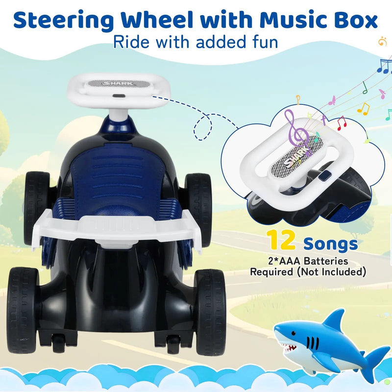 Kids Ride On Car Sliding Toy with Music and Under-Seat Storage by DirectDeals