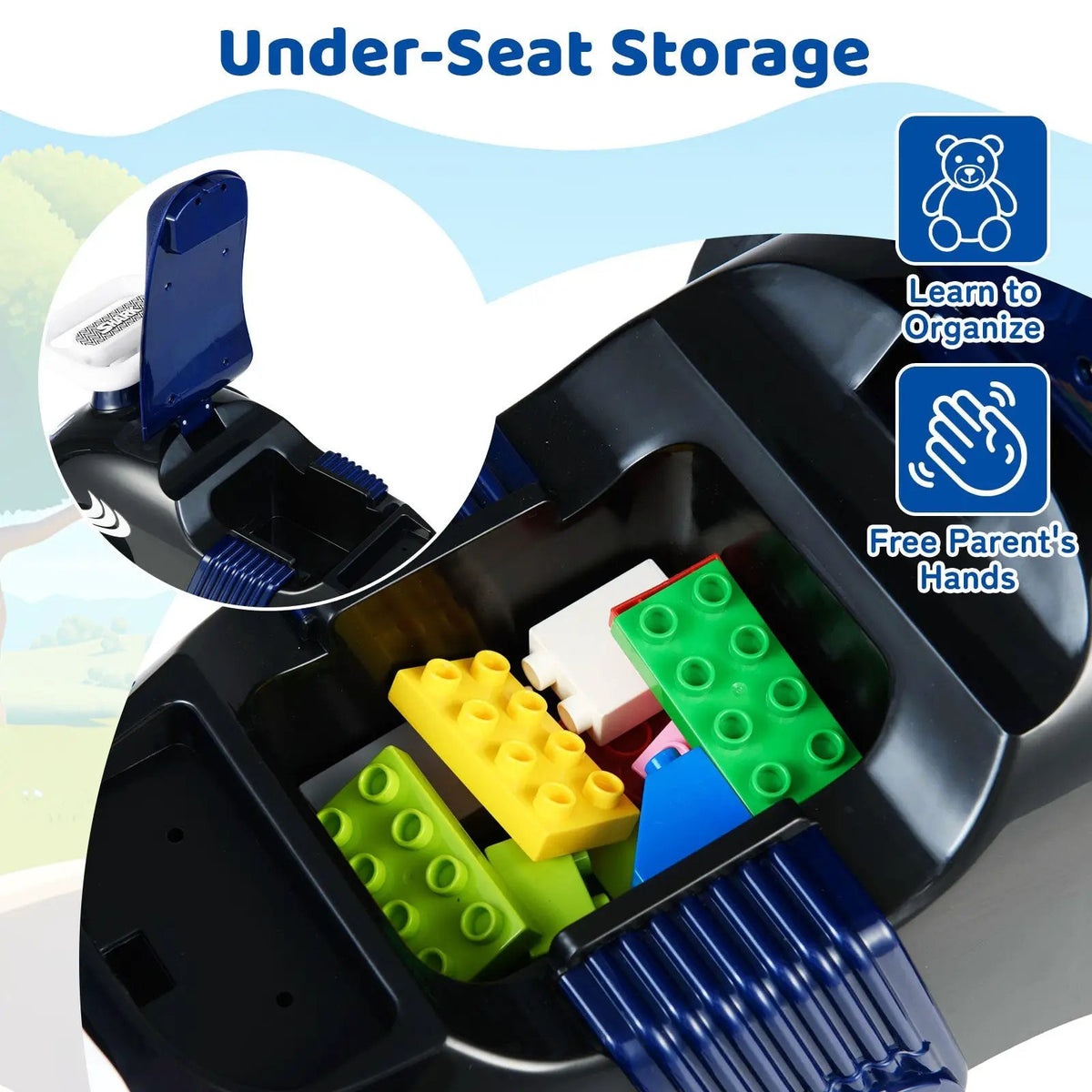 Kids Ride On Car Sliding Toy with Music and Under-Seat Storage, photo 21 of 24