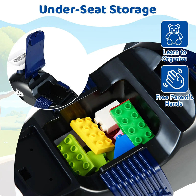Kids Ride On Car Sliding Toy with Music and Under-Seat Storage by DirectDeals