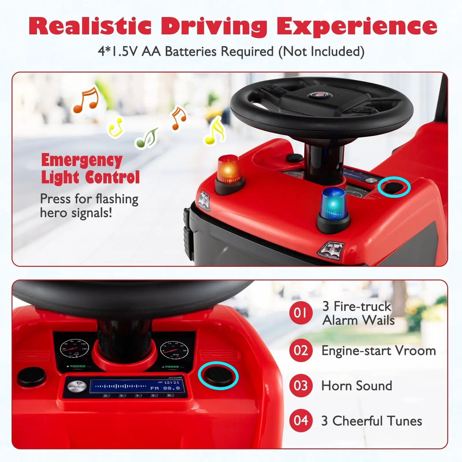 Kids Ride On Push Car Licensed SCANIA Truck Toy with Steering Wheel and Music by DirectDeals