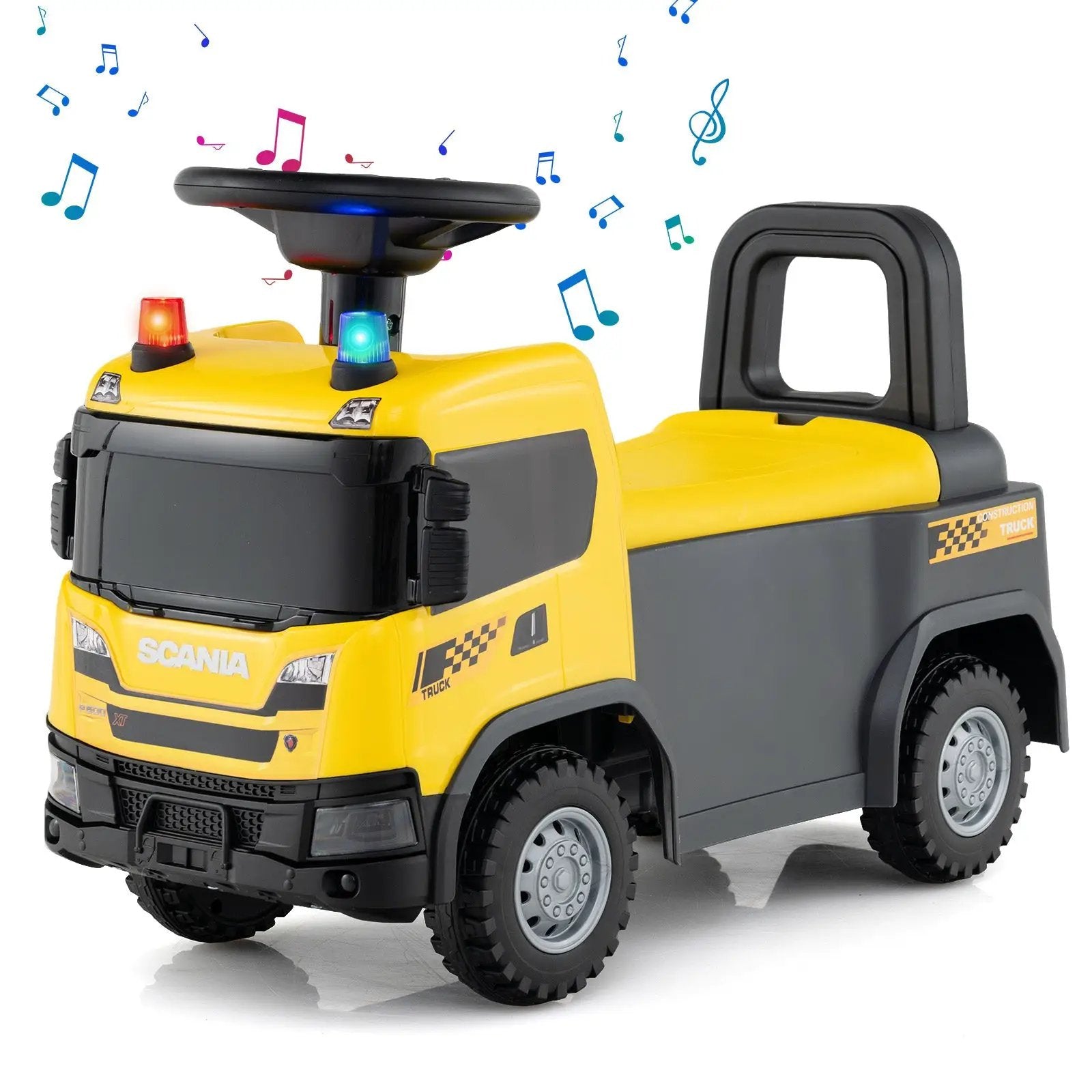 Kids Ride On Push Car Licensed SCANIA Truck Toy with Steering Wheel and Music by DirectDeals