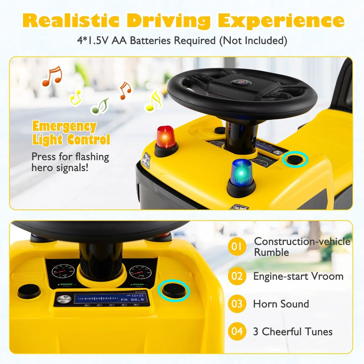 Kids Ride On Push Car Licensed SCANIA Truck Toy with Steering Wheel and Music, photo 12 of 16
