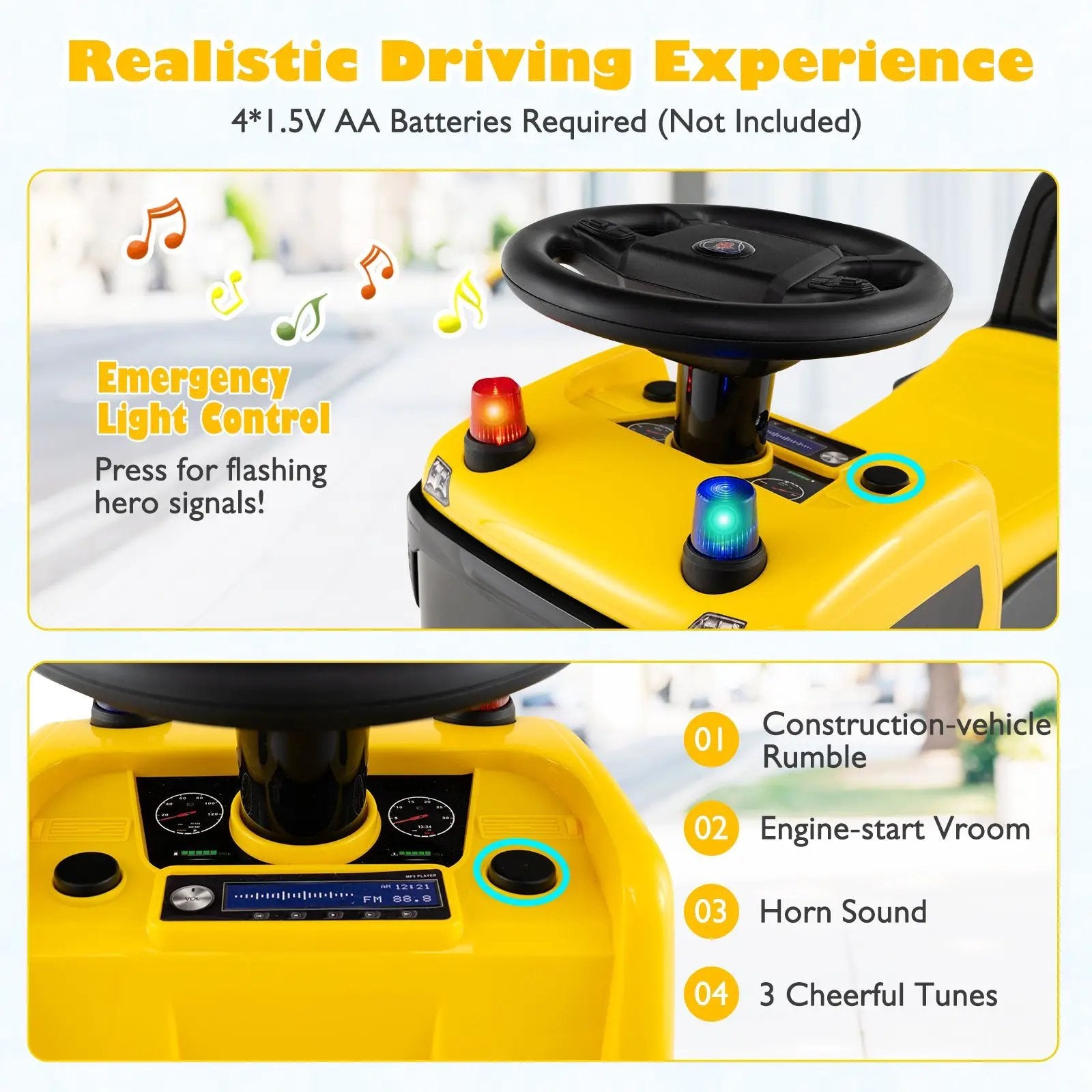 Kids Ride On Push Car Licensed SCANIA Truck Toy with Steering Wheel and Music by DirectDeals