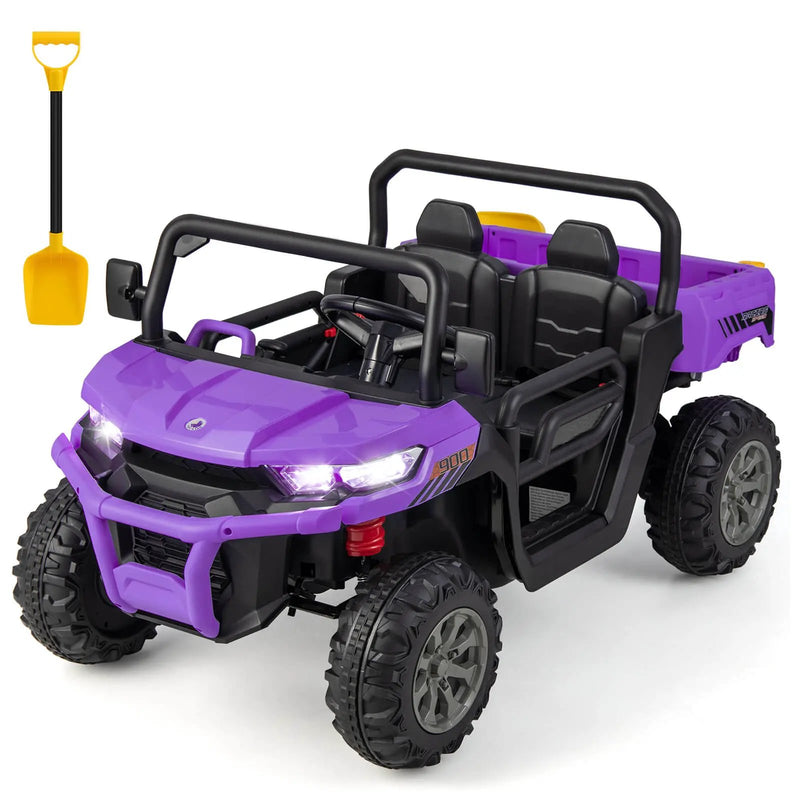 12V 2-Seater Kids Ride On Dump Truck with Dump Bed and Shovel by DirectDeals