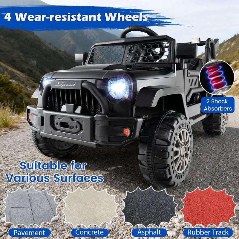 Kids Ride On UTV Car with Detachable Trailer 12V Battery Powered Ride On Truck by DirectDeals