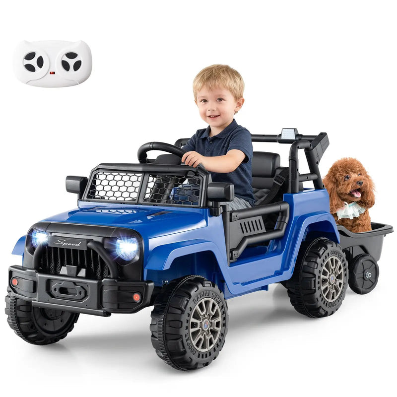 Kids Ride On UTV Car with Detachable Trailer 12V Battery Powered Ride On Truck by DirectDeals