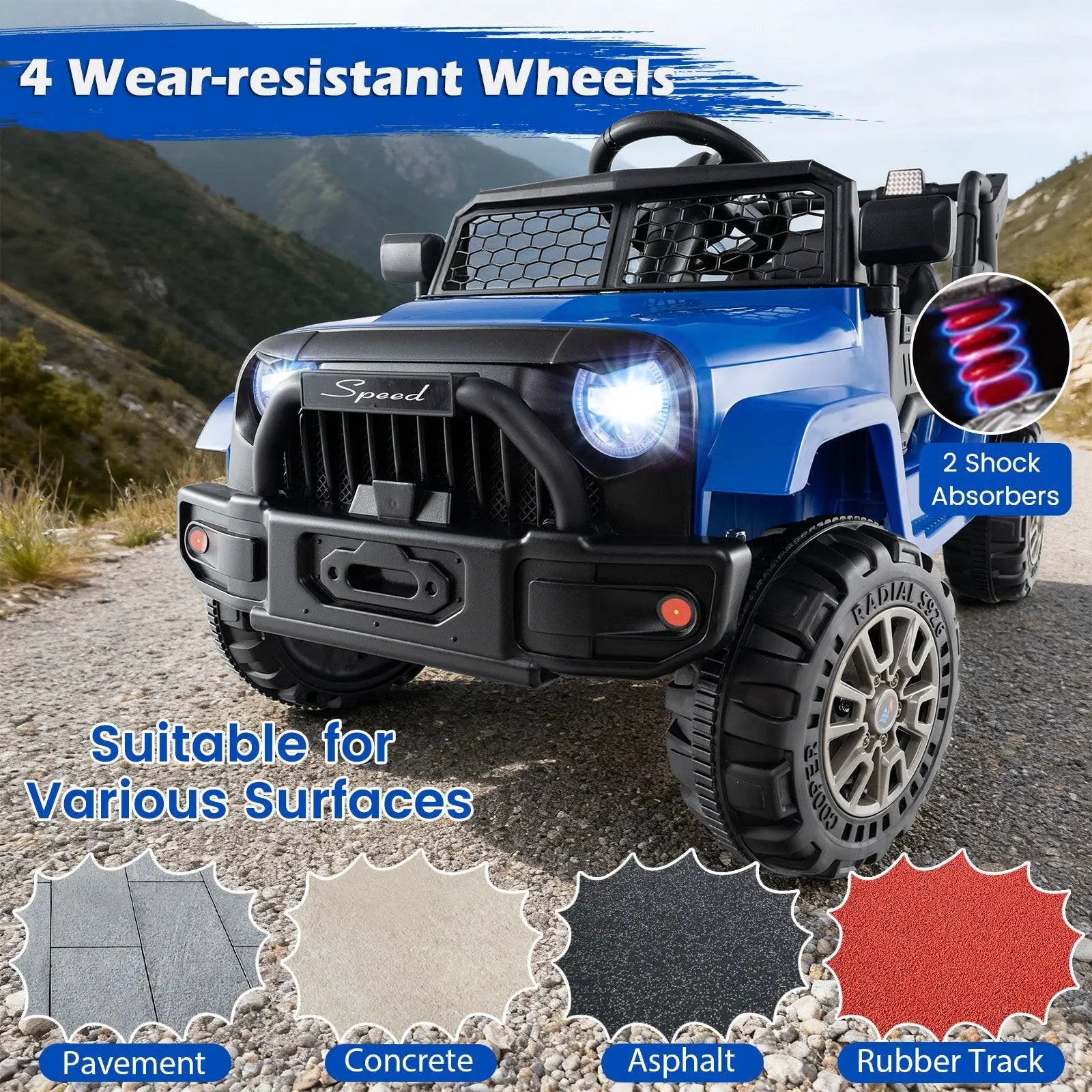 Kids Ride On UTV Car with Detachable Trailer 12V Battery Powered Ride On Truck by DirectDeals