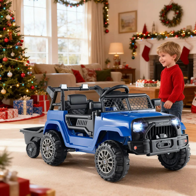 Kids Ride On UTV Car with Detachable Trailer 12V Battery Powered Ride On Truck by DirectDeals