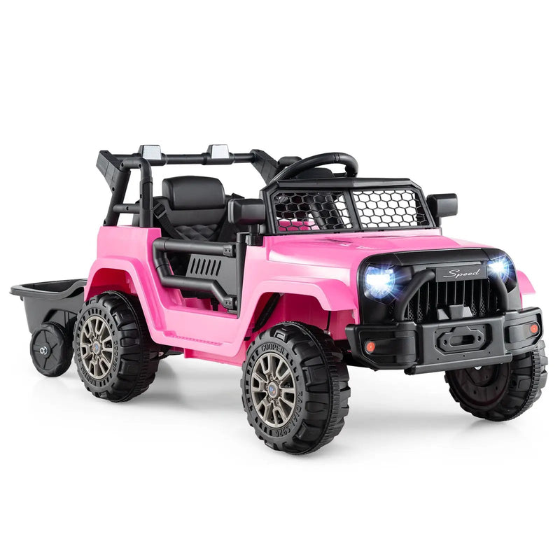 Kids Ride On UTV Car with Detachable Trailer 12V Battery Powered Ride On Truck by DirectDeals