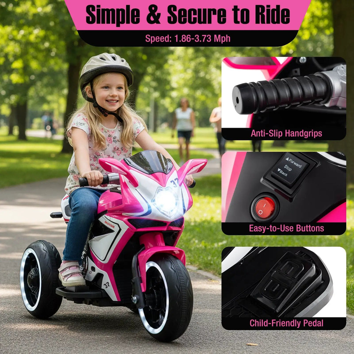 Kids Ride on Motorcycle 6V Battery Powered Mini Electric Motorbike with LED Lights, photo 27 of 32