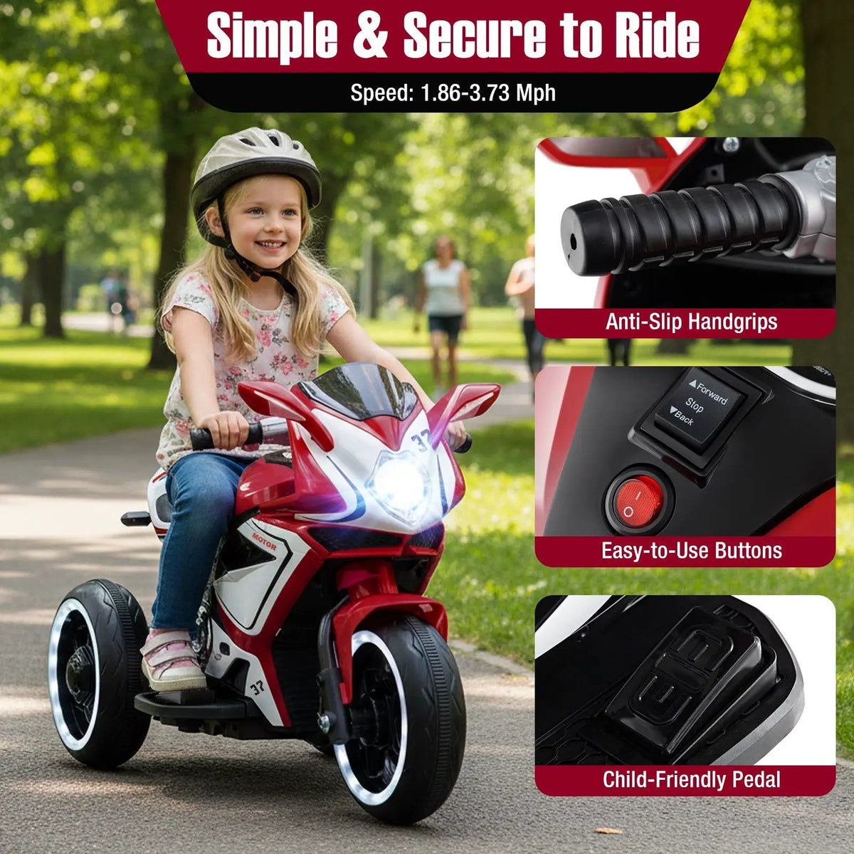 Kids Ride on Motorcycle 6V Battery Powered Mini Electric Motorbike with LED Lights, photo 26 of 32