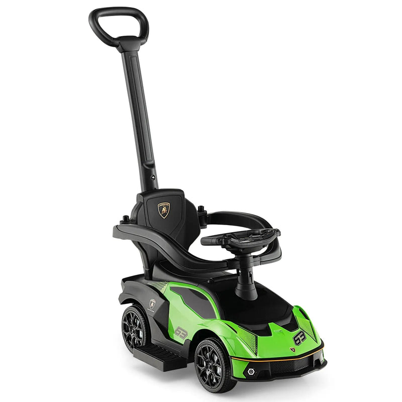 3-in-1 Licensed Lamborghini Ride on Push Car with Handle Guardrail by DirectDeals