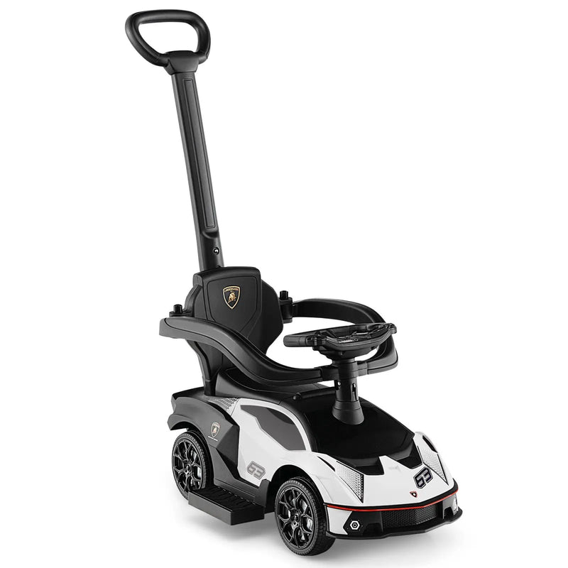3-in-1 Licensed Lamborghini Ride on Push Car with Handle Guardrail by DirectDeals
