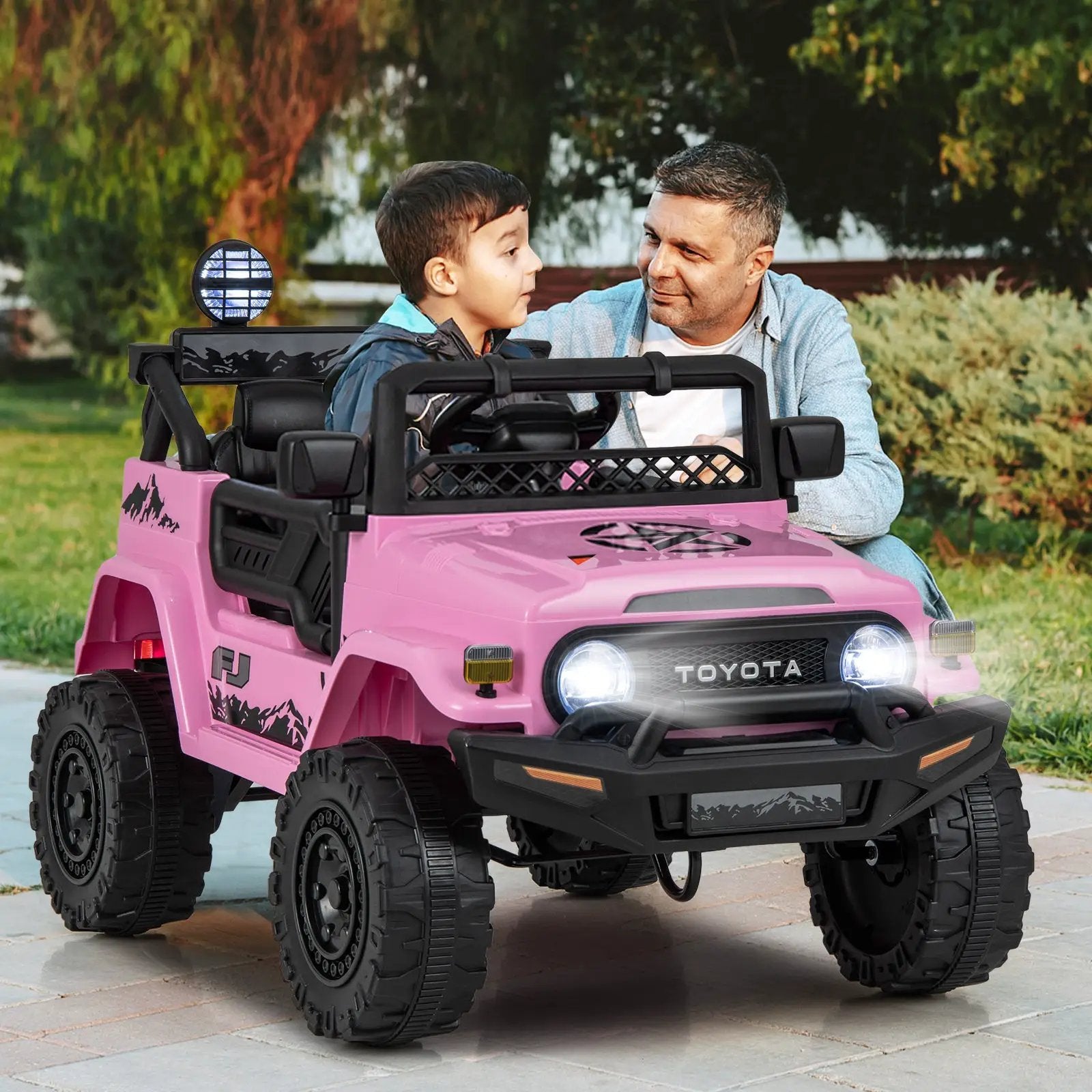 12V 7Ah Licensed Toyota FJ Cruiser Electric Car with Remote Control-Pink by DirectDeals