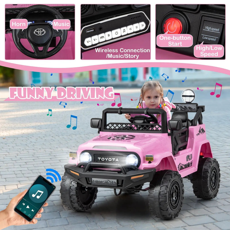 12V 7Ah Licensed Toyota FJ Cruiser Electric Car with Remote Control-Pink by DirectDeals