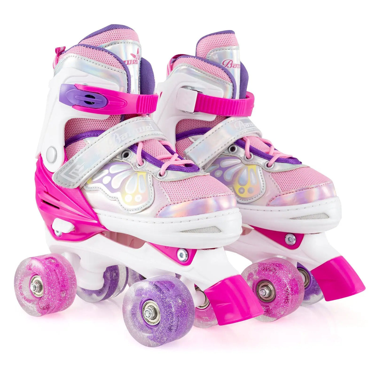 Kids Roller Skates 4 Sizes Adjustable Quad Skates with Light-up Wheels, photo 12 of 24