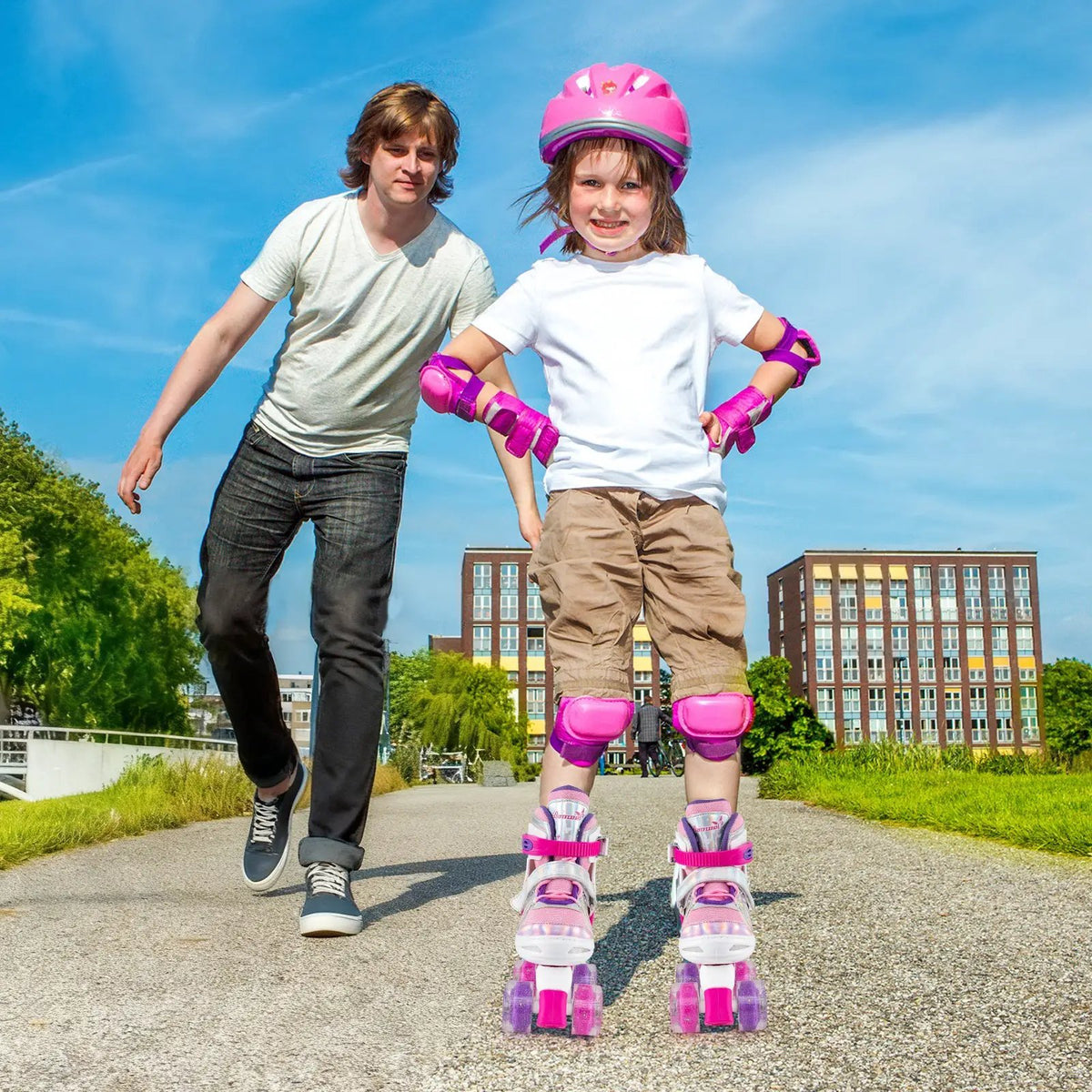 Kids Roller Skates 4 Sizes Adjustable Quad Skates with Light-up Wheels, photo 16 of 24