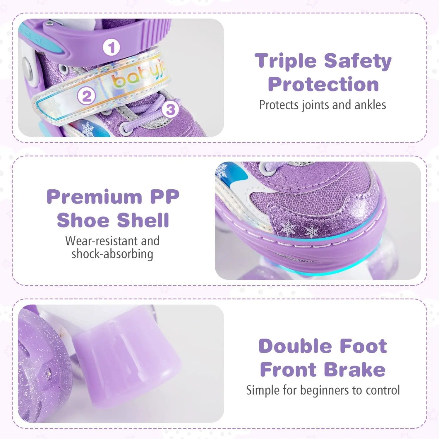 Kids Roller Skates 4 Sizes Adjustable with Light-up Wheels for Toddler Aged 5-7 (S) by DirectDeals