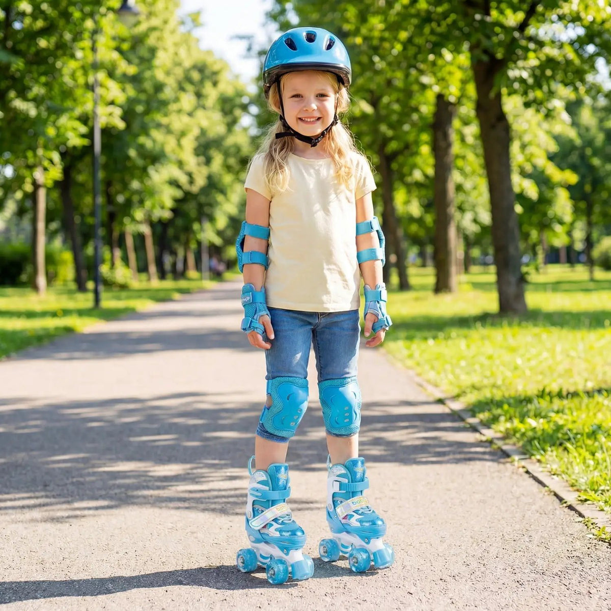 Kids Roller Skates 4 Sizes Adjustable with Light-up Wheels for Toddler Aged 5-7 (S), photo 4 of 16
