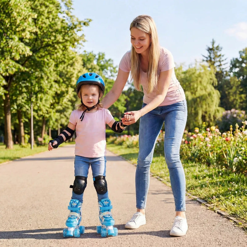 Kids Roller Skates 4 Sizes Adjustable with Light-up Wheels for Toddler Aged 3-4 (XS) by DirectDeals