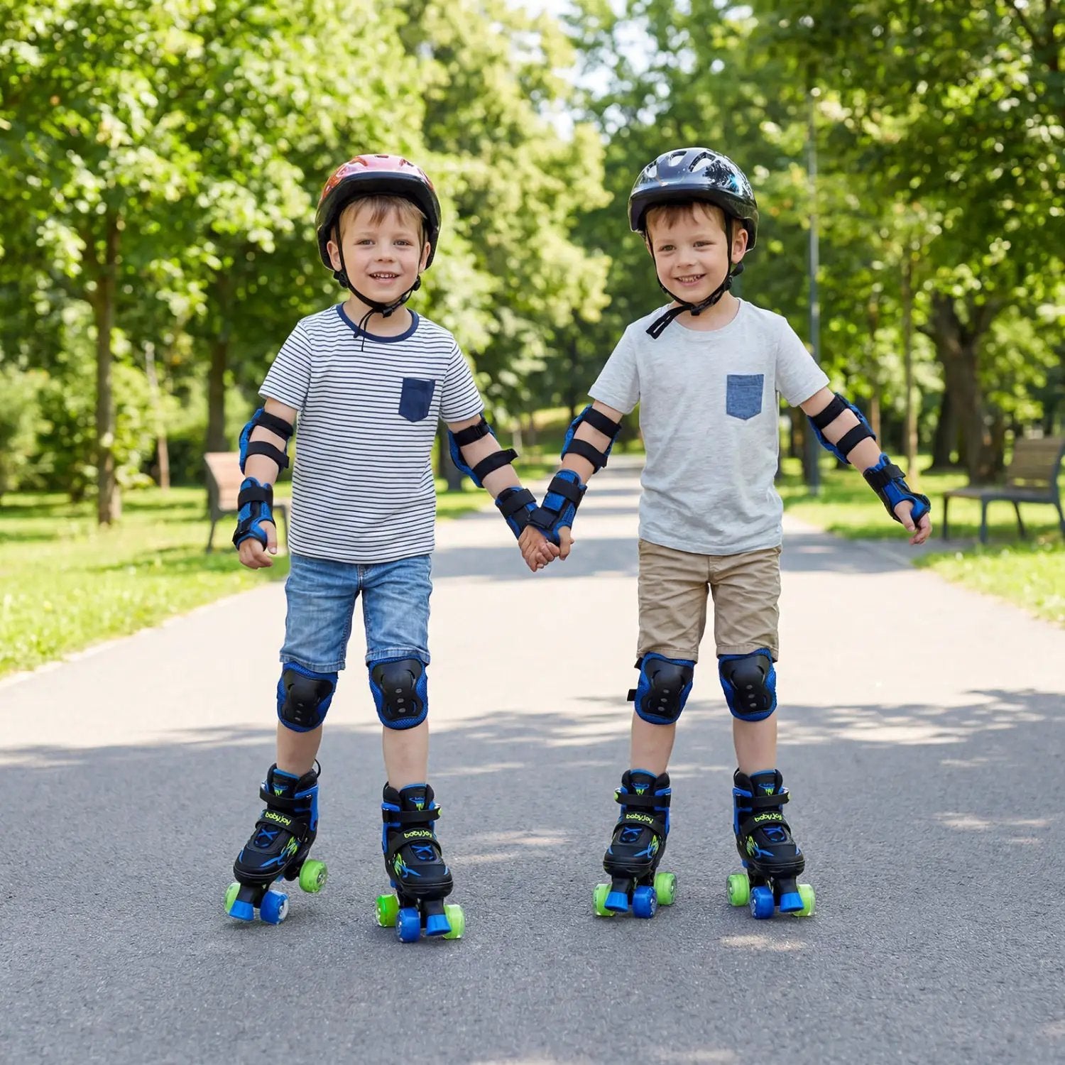 Kids Roller Skates for Girls Boys 4 Sizes Adjustable Quad Skates with Light-up Wheels by DirectDeals