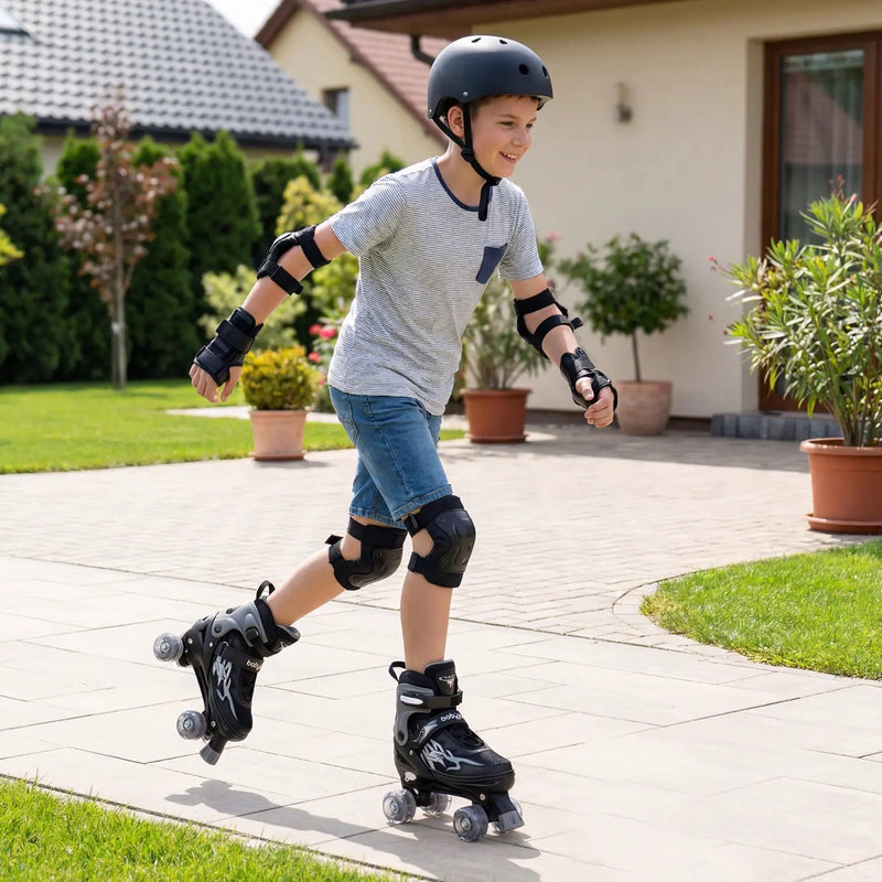 Kids Roller Skates for Girls Boys Teens 4 Sizes Adjustable Quad Skates with Light-up Wheels by DirectDeals