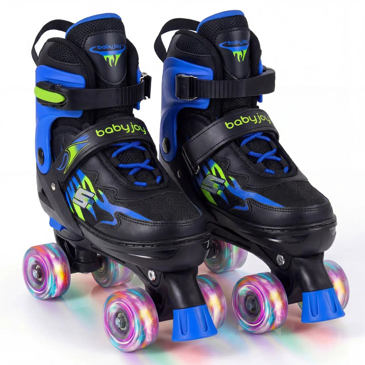 Kids Roller Skates for Girls Boys Teens 4 Sizes Adjustable Quad Skates with Light-up Wheels, photo 8 of 24