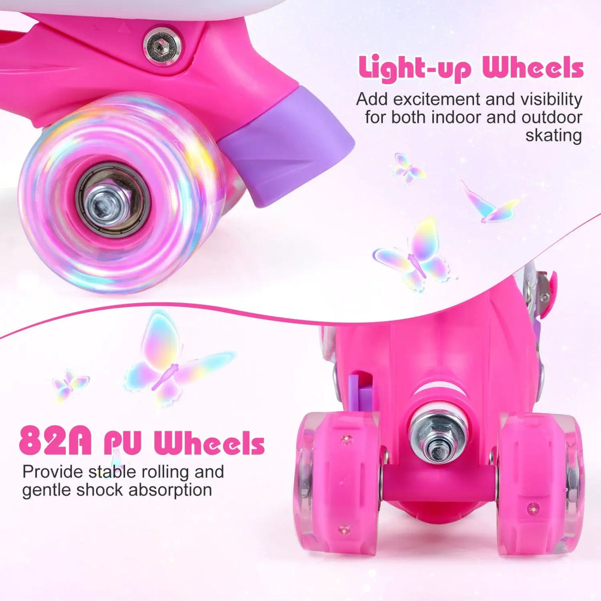 Kids Roller Skates for Toddlers Ages 7-9 with 4 Light up Wheels, photo 7 of 16