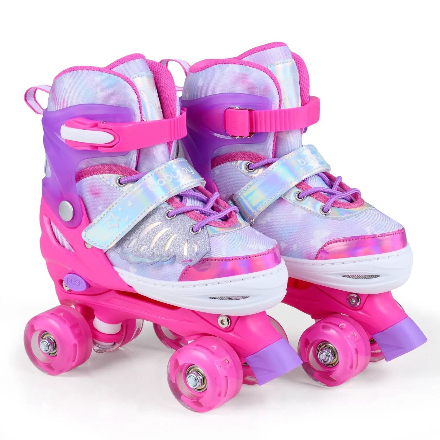 Kids Roller Skates for Toddlers Ages 7-9 with 4 Light up Wheels by DirectDeals