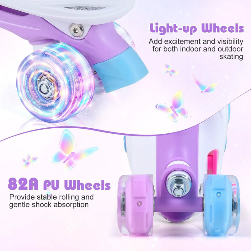 Kids Roller Skates for Toddlers Ages 5-7 with 4 Light-up Wheels by DirectDeals
