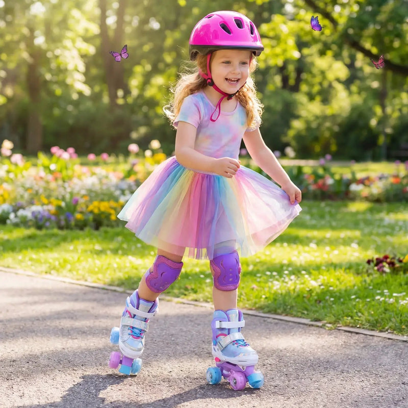 Kids Roller Skates for Toddlers Ages 5-7 with 4 Light-up Wheels by DirectDeals