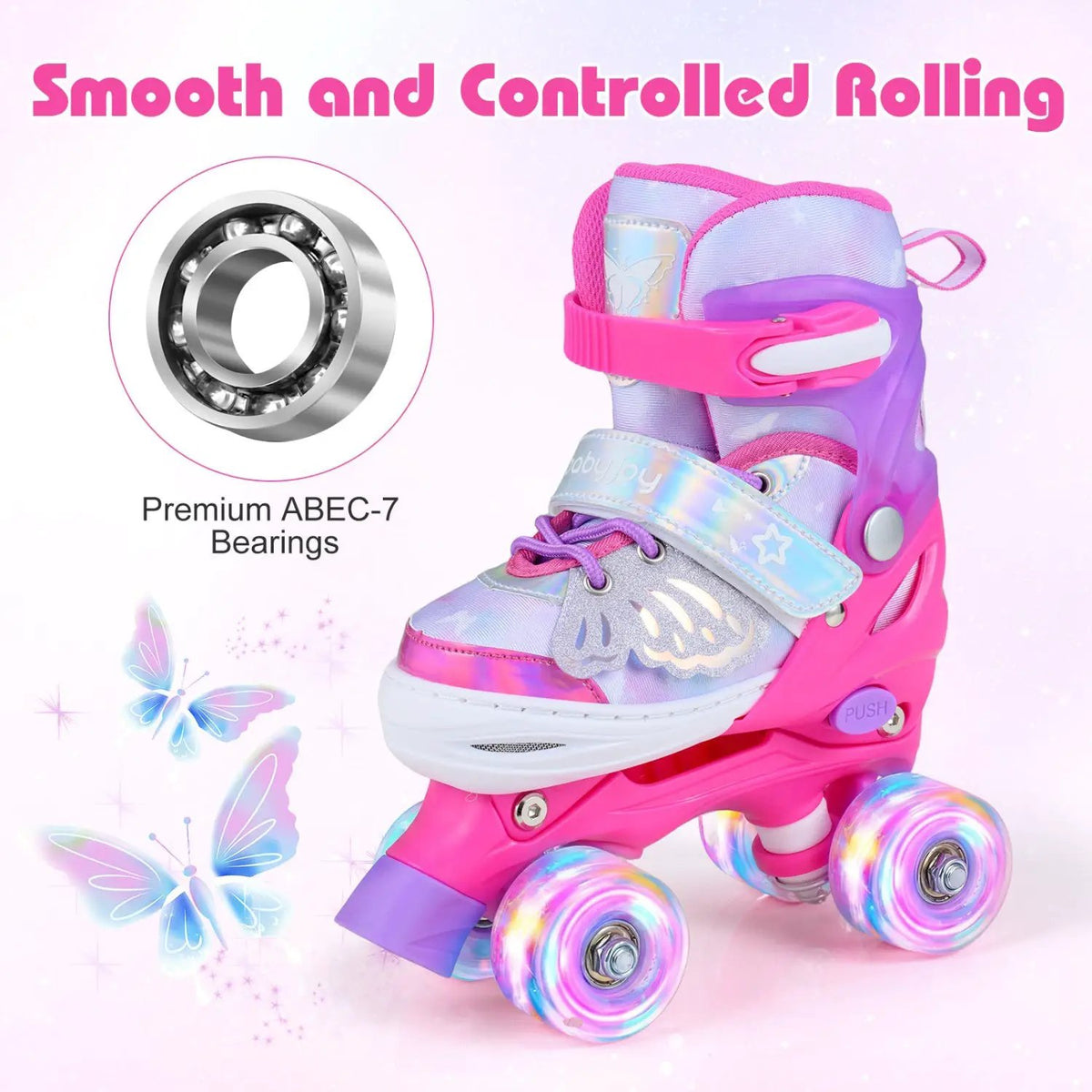 Kids Roller Skates for Toddlers Ages 5-7 with 4 Light-up Wheels, photo 15 of 16