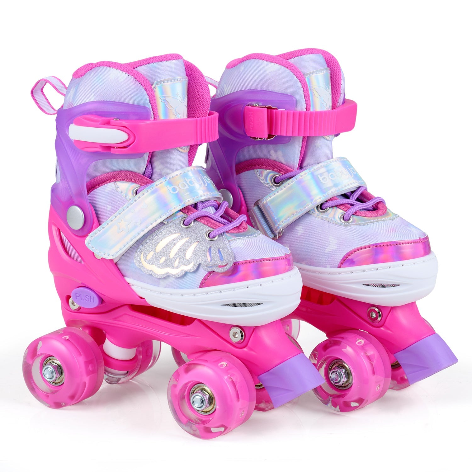 Kids Roller Skates for Toddlers Ages 5-7 with 4 Light-up Wheels by DirectDeals