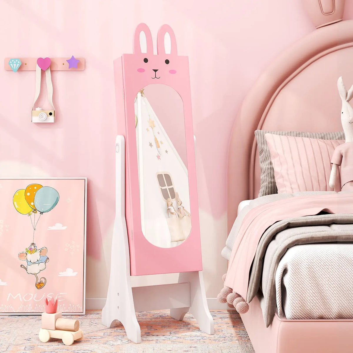 Kids Vanity Table Set with Mirror, Chair & Storage - White, photo 6 of 11