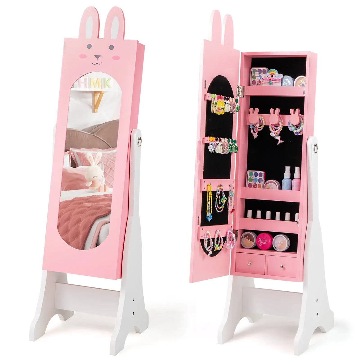 Kids Vanity Table Set with Mirror, Chair & Storage - White, photo 9 of 11