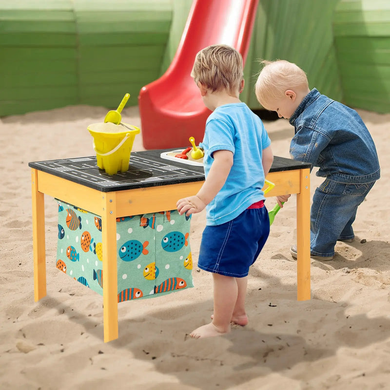 3-in-1 Kids Sand Water Activity Table with Foldable Storage Bin by DirectDeals