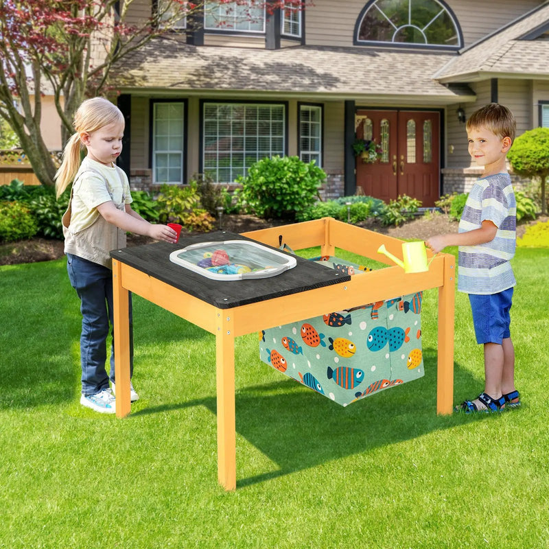 3-in-1 Kids Sand Water Activity Table with Foldable Storage Bin by DirectDeals