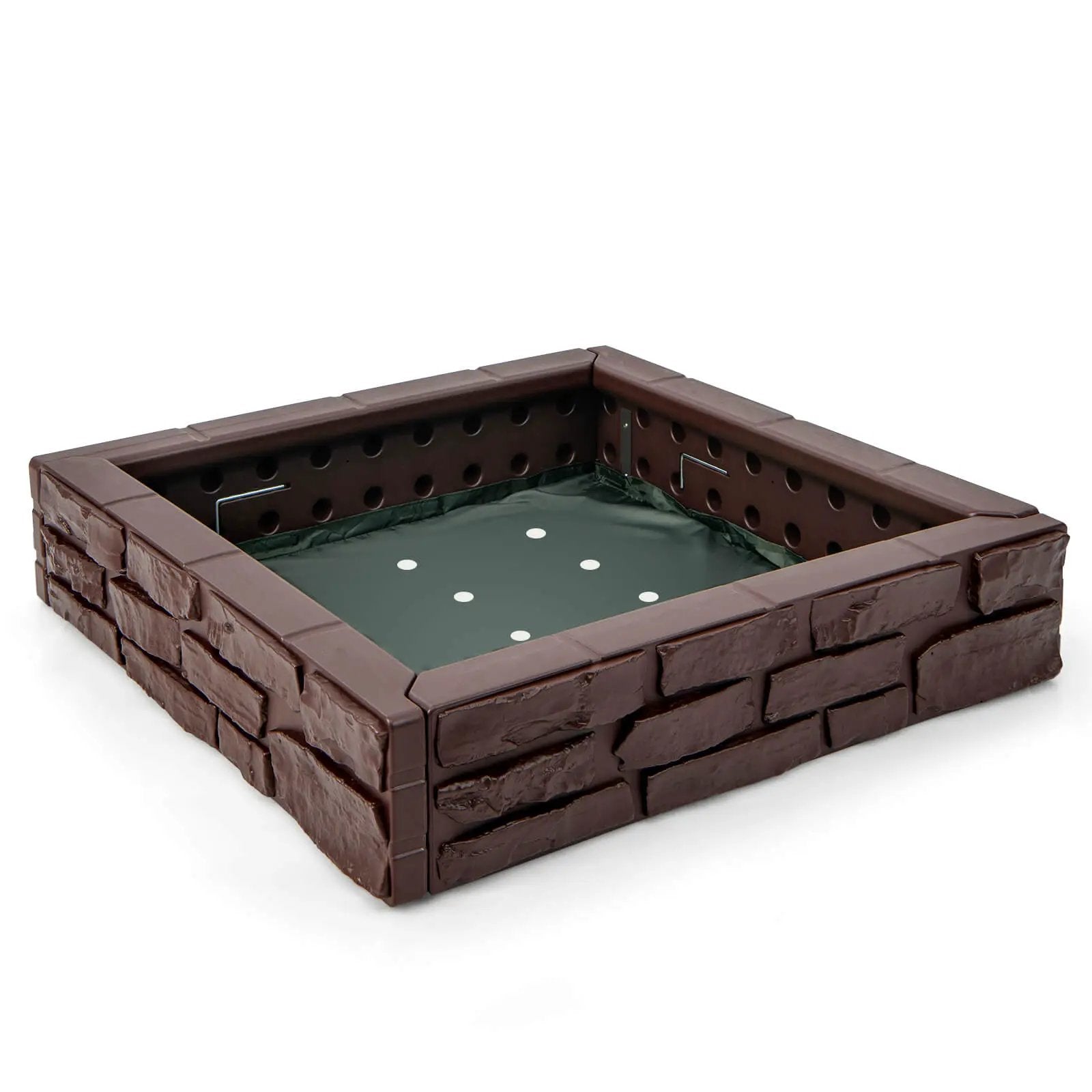 2-In-1 HDPE Kids Sandbox with Cover and Bottom Liner by DirectDeals