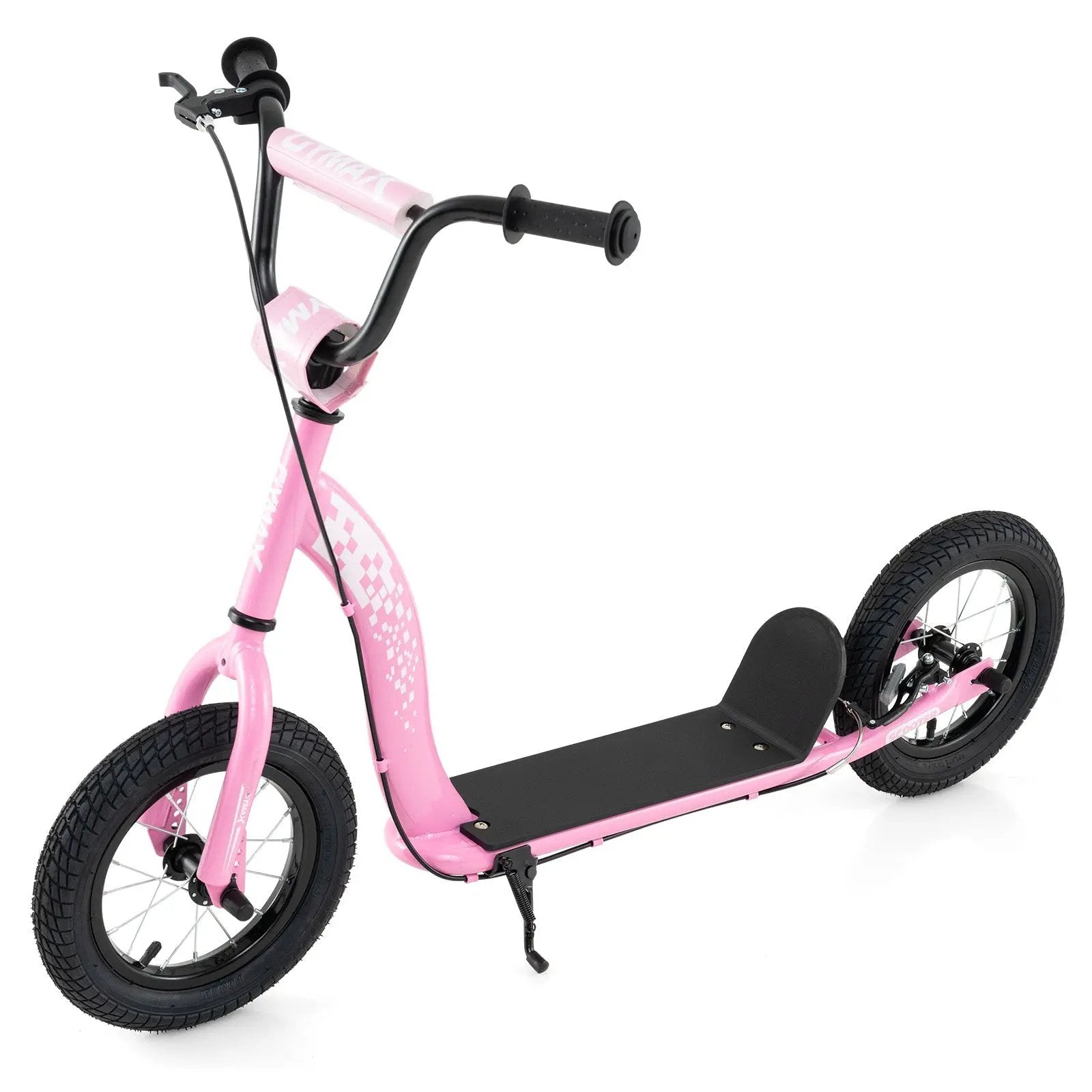 Kids Scooter Youth Kick Scooter with Adjustable Height Handlebar 12-Inch Inflatable Wheels by DirectDeals