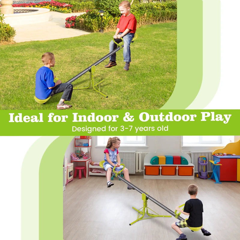 Kids Seesaw Swivel Children Teeter Totter Outdoor Play Set for 2 Children by DirectDeals