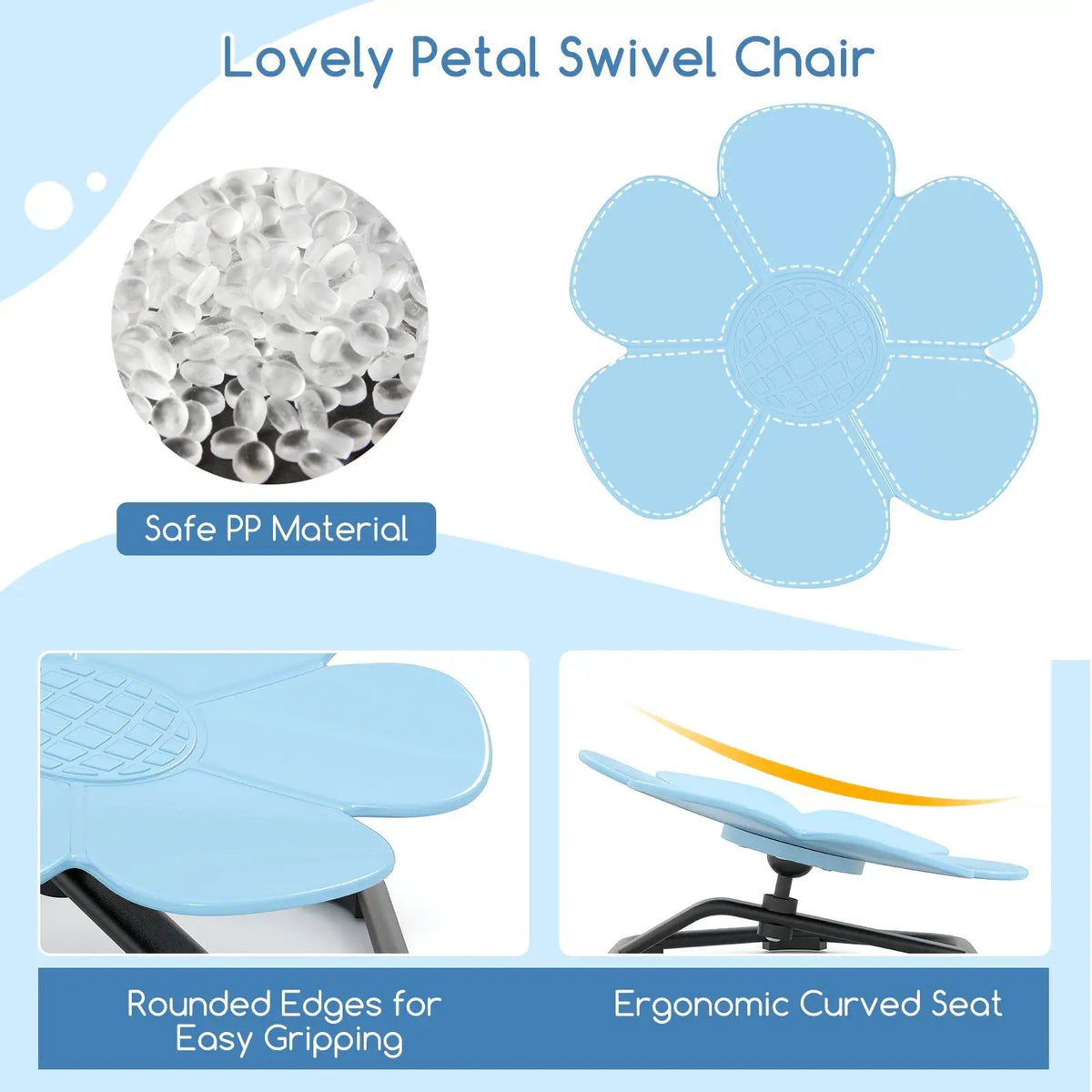 Kids Sensory Swivel Chair Elephant Petal 360° Spinning Chair, photo 8 of 9