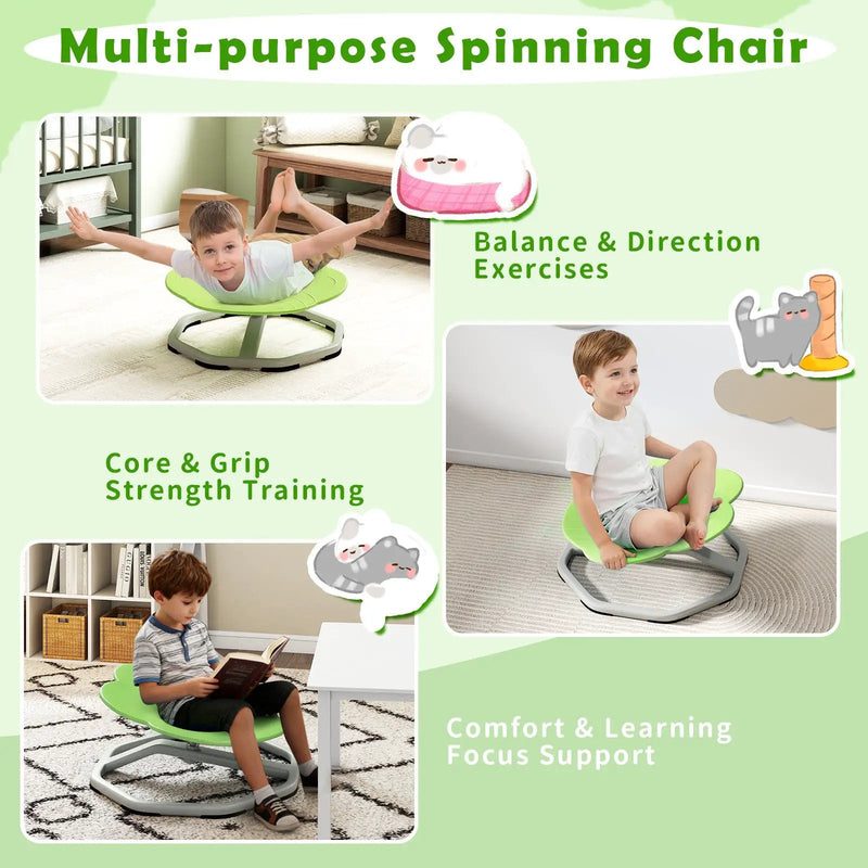 Kids Sensory Swivel Chair Cat Claw 360¬∞ Spinning Chair with Non-Slip Metal Base by DirectDeals