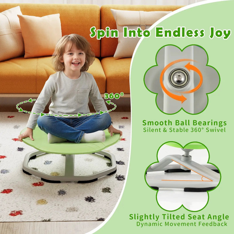 Kids Sensory Swivel Chair Cat Claw 360¬∞ Spinning Chair with Non-Slip Metal Base by DirectDeals