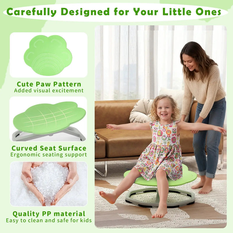 Kids Sensory Swivel Chair Cat Claw 360¬∞ Spinning Chair with Non-Slip Metal Base by DirectDeals