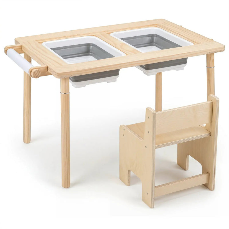 Kids Sensory Table Set with Adjustable Height and 2 Chairs by DirectDeals